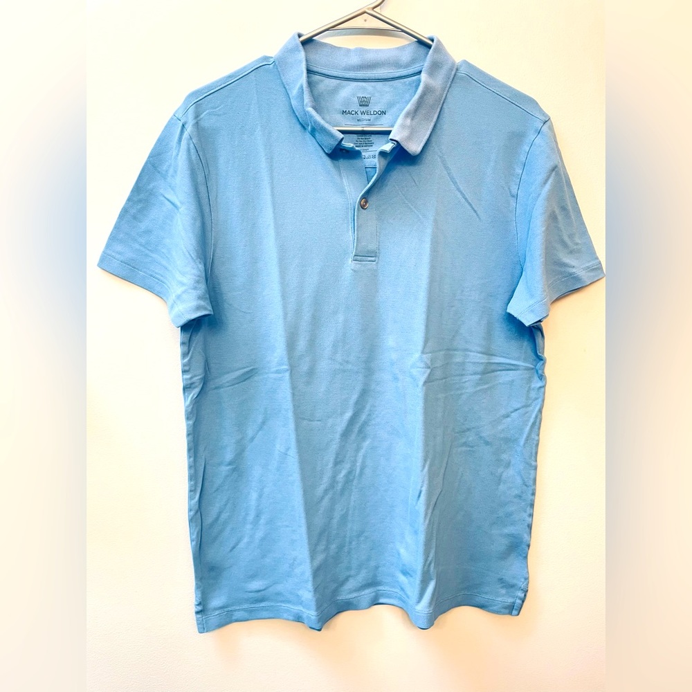 Mack Weldon Golf Polo Shirt Cotton Blend Blue Athletic Fit Mens Size Medium #3